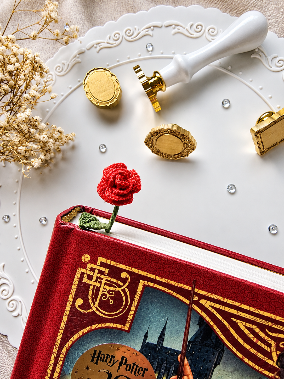Rose Crochet Bookmark - Rosewood Cottage