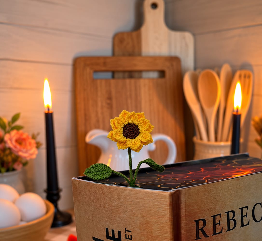 Sunflower Crochet Bookmark - Rosewood Cottage
