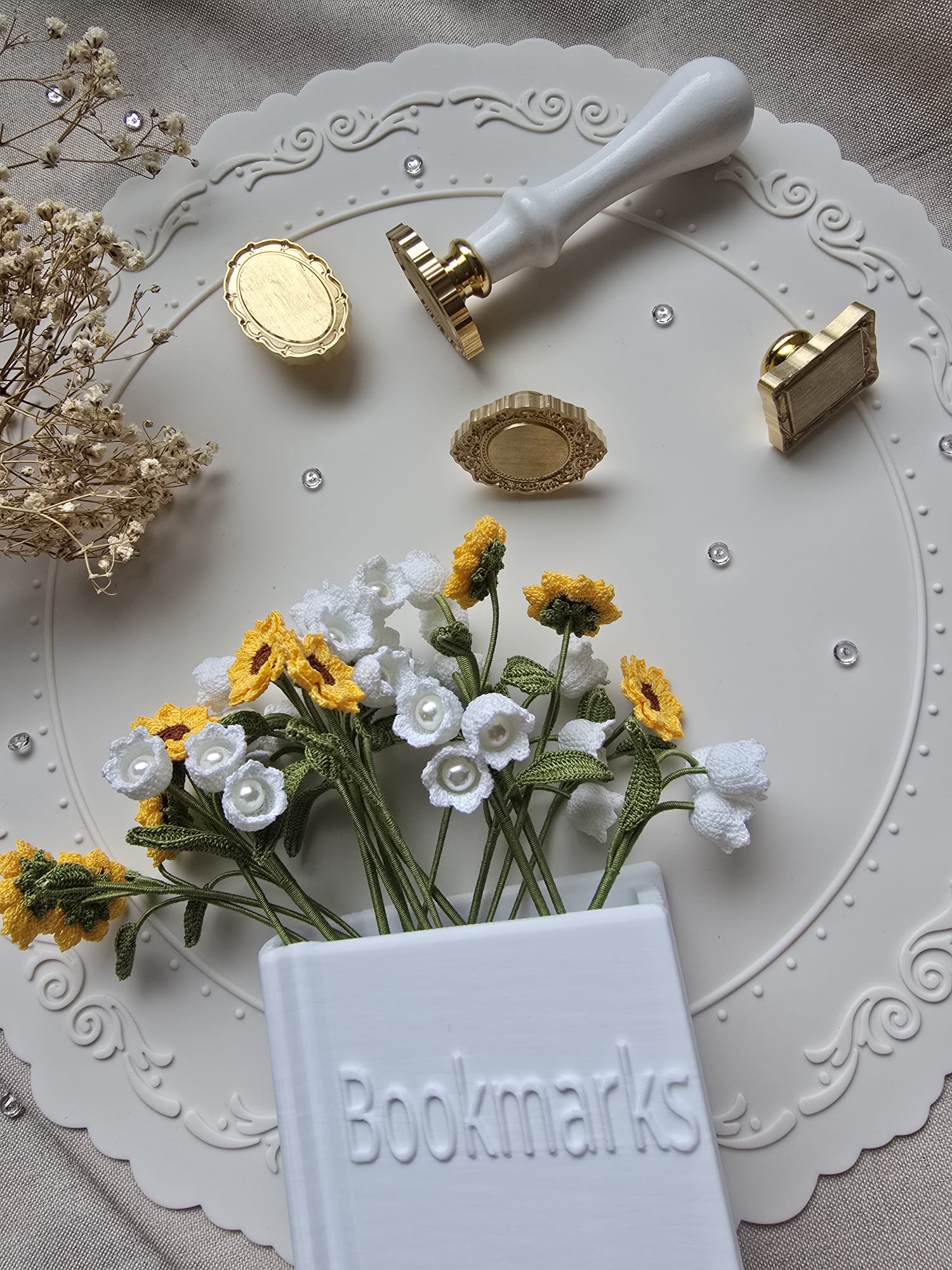 Marque-page tournesol au crochet - Rosewood Cottage