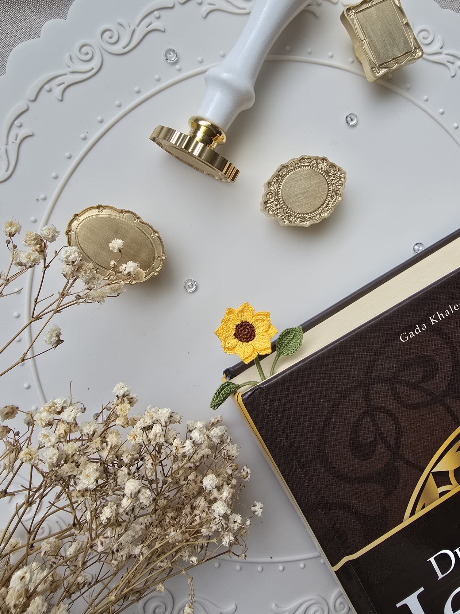 Marque-page tournesol au crochet - Rosewood Cottage